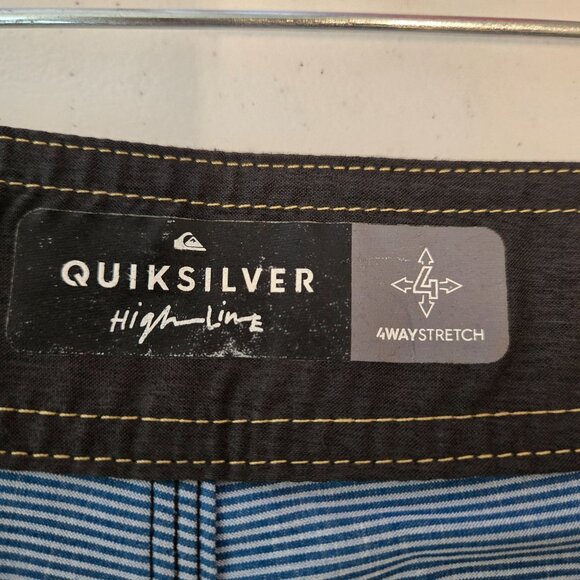 Quiksilver high Line Board Shorts Mens 34 Dryflight Blue Yellow stretch Beach - Picture 3 of 14